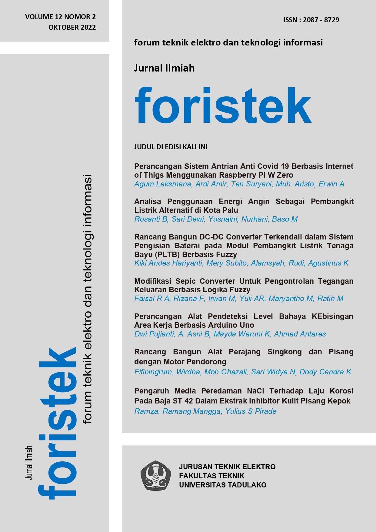 					View Vol. 12 No. 2 (2022): Foristek
				